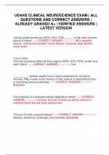 USAHS CLINICAL NEUROSCIENCE EXAM &vert; ALL QUESTIONS AND CORRECT ANSWERS &vert; ALREADY GRADED A&plus; &vert; VERIFIED ANSWERS &vert; LATEST VERSION
