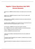 Algebra 1 Exam Questions And 100&percnt; Correct Answers