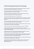 Product Development Exam -2 Terminology &semi; Exam Questions & 100&percnt; Verified Correct Answers with complete solutions &lpar;Latest updates&rpar; 2024&sol;2025 - Study guides&comma; Class notes & Summaries&period; 