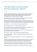 TNCC TEST 8th EDITION QUESTIONS & ANSWERS 1& 2 COMPLETE TEST