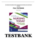 (Complete Guide) Test Bank for Nursing Today Transition and Trends 11th Edition By Zerwekh| latest| 2022/2023|