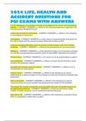 2024 LIFE&comma; HEALTH AND ACCIDENT QUESTIONS FOR PSI EXAMS WITH ANSWERS 