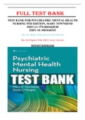 Test Bank for Psychiatric Mental Health Nursing: Concepts of Care in Evidence-Based Practice 9th Edition Mary Townsend