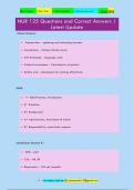 NUR 125 Questions and Correct Answers &vert;  Latest Update