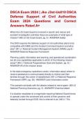 DSCA Exam 2024 &vert; Jko J3st-Us010 DSCA  Defense Support of Civil Authorities  Exam 2024 Questions and Correct  Answers Rated A&plus; 
