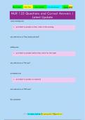 NUR 125 Questions and Correct Answers &vert;  Latest Update