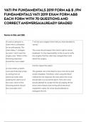 VATI PN FUNDAMENTALS 2019 FORM A& B &sol;PN FUNDAMENTALS VATI 2019 EXAM FORM A&B EACH FORM WITH 70 QUESTIONS AND CORRECT ANSWERSA&vert;ALREADY GRADED