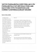 VATI PN FUNDAMENTALS 2019 FORM A& B &sol;PN FUNDAMENTALS VATI 2019 EXAM FORM A&B EACH FORM WITH 70 QUESTIONS AND CORRECT ANSWERSA&vert;ALREADY GRADED