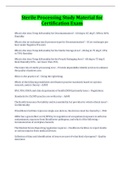 Sterile Processing Study Material for Certification Exam Questions And Answers Latest Update Complete Top Solution