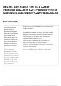 HESI 101- MED SURGE HESI RN 2 LATEST VERSIONS 2024-2025 EACH VERSION WITH 55 QUESTIONS AND CORRECT ANSWERS&vert;AGRADE