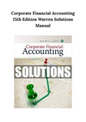 Corporate Financial Accounting 15th Edition Warren Solutions Manual