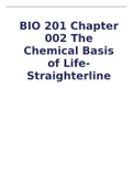 BIO 201 Chapter 002 The Chemical Basis of Life- Straighterline