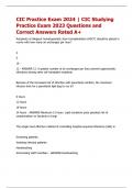 CIC Practice Exam 2024 &vert; CIC Studying  Practice Exam 2023 Questions and  Correct Answers Rated A&plus;