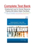 Employment Law for Human Resource Practice 6th Edition Walsh Test Bank