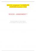 SUS1501 Assignment 7 &lpar;COMPLETE ANSWERS&rpar; Semester 2 2024