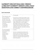 MATERNITY HESI EXIT EXAM 2024 VERSION A&sol;HESI EXIT MATERNITY VERSION A REAL EXAM QUESTIONS AND CORRECT ANSWERS&vert;AGRADE
