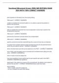 Functional Movement Screen &lpar;FMS&rpar; MD EDITION&rpar; EXAM 2024 WITH 100&percnt; CORRECT ANSWERS