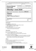 Pearson Edexcel  Level 3 GCEPaper Reference 9PH0/02Physics Advanced Paper 2: Advanced Physics II 2022