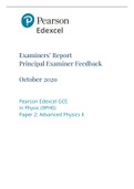 Pearson Edexcel GCE In Physic (9PH0) Paper 2: Advanced Physics II for 2022