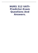 NURS 312 VATI-Predictor-Exam Questions And Answers.