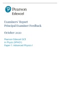 Pearson Edexcel GCE In Physic (9PH01) Paper 1: Advanced Physics I 2022
