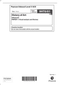 Pearson Edexcel Level 3 GCEreference  9HT0/01History of Art Advanced PAPER 1: Visual analysis and themes 2022
