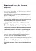 Experience Human Development Chapter 1 Questions correctly answered 2025&sol;2026 graded A&plus;