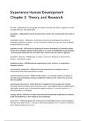 Experience Human Development Chapter 2&colon; Theory and Research Questions correctly answered 2025&sol;2026 graded A&plus;