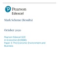 Mark Scheme (Results)  2022 Pearson Edexcel GCE In Economics B (9EB0) Paper 3: The Economic Environment and  Business