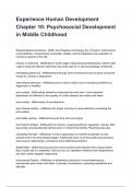 Experience Human Development Chapter 10&colon; Psychosocial Development in Middle Childhood Questions correctly answered 2025&sol;2026 graded A&plus;