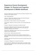 Experience Human Development Chapter 15&colon; Physical and Cognitive Development in Middle Adulthood Questions correctly answered 2025&sol;2026 graded A&plus;