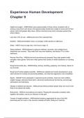 Experience Human Development Chapter 9 Questions correctly answered 2025&sol;2026 graded A&plus;