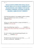 TEXAS SAFETY INSPECTION FINAL EXAM  NEWEST 2024 ACTUAL EXAM COMPLETE ALL  150 QUESTIONS AND CORRECT DETAILED  ANSWERS &lpar;VERIFIED ANSWERS&rpar; &vert;ALREADY  GRADED A&plus;&vert;&vert;BRAND NEW VERSION&excl;
