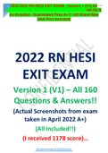 2022&sol;2023 RN&sol;PN HESI EXIT EXAM - Version 1 &lpar;V1&rpar; &comma;V2&comma;V3 & V5 All 160 Qs & As Included - Guaranteed Pass A &excl;&excl;&excl; &lpar;All Brand New Q&A Pics Included&rpar;