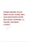 EWRB THEORY EXAM PREP STUDY GUIDE 100&percnt; PASS QUESTIONS WITH DETAILED ANSWERS