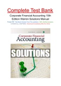 Corporate Financial Accounting 15th Edition Warren Solutions Manual
