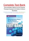Documentation Basics for the Physical Therapist Assistant 3rd Edition Erickson Test Bank