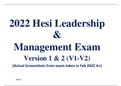 2022 Hesi Leadership & Management Exam Version 1 & 2 (V1-V2)(Actual Screenshots from exam 2022 A+)