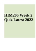 HIM205 Week 2 Quiz Latest 2022