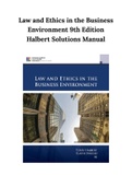 Law and Ethics in the Business Environment 9th Edition Halbert Solutions Manual