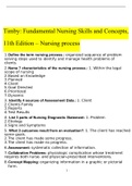 Fundamental Nursing Skills And Concepts 11th Edition Timby Latest Update Test Bank