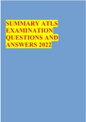 SUMMARY ATLS EXAMINATION QUESTIONS AND ANSWERS 2022