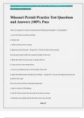 Missouri Permit Practice Test Questions and Answers &vert;100&percnt; Pass
