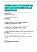 ADVANCED HEALTH ASSESSMENT EXAM 1 LATEST QUESTIONS AND ANSWERS 2024
