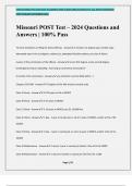 Missouri POST Test &ndash; 2024 Questions and Answers &vert; 100&percnt; Pass