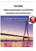 TEST BANK College Accounting Chapters 1-30&comma; 16th Edition David Haddock&comma; John Price&comma; Michael Farin