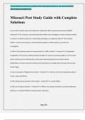 Missouri Post Study Guide with Complete Solutions