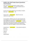 NURS 130 CSN Finals Exam Questions And Answers 