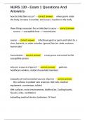 NURS 130 - Exam 1 Questions And Answers   