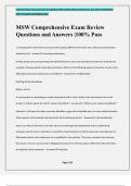 MSW Comprehensive Exam Review Questions and Answers &vert;100&percnt; Pass